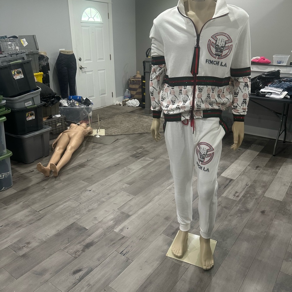 White Finch LA Tracksuit with Graphic Design